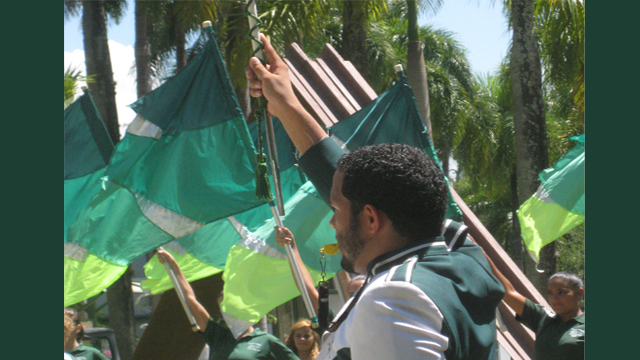 Tambor Mayor de la Banda Colegial, el estudiante Wilfredo Cordero.