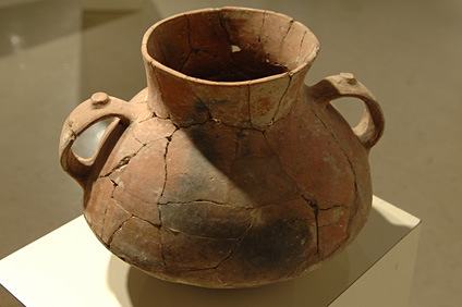 The exposition Archaeological Sample of the Pre-Columbian Cultures of Puerto Rico is a collection of whole and restored pieces like this vessel.