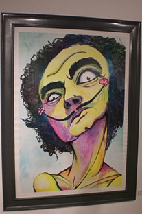 Una de las obras ganadoras fue Duh-lí, acuarela de Jason Ferrer, quien representó la figura mítica de Salvador Dalí.