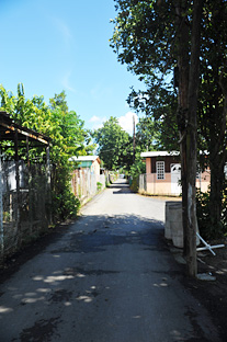 Vista de la calle principal de la comunidad La Vía.