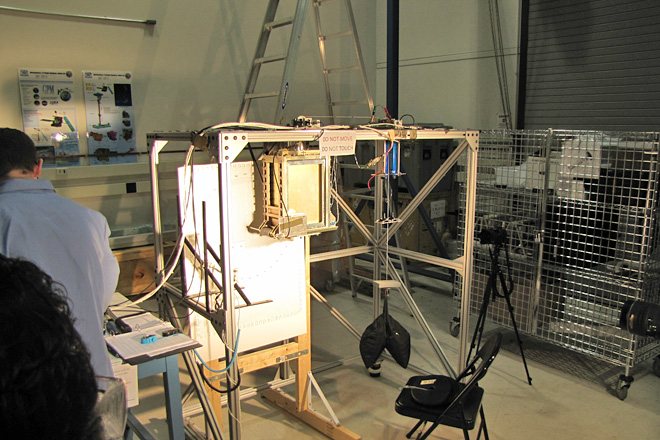 El <em>SmallSat</em> listo para el <em>Deployment Test</em>.<br>Suministrada