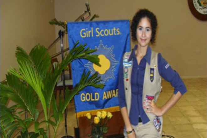 La joven fue reconocida con la <em>Medalla de Oro,/em> de las <em>Girls Scouts</em> por sus iniciativas ambientales.<br>Suministrada