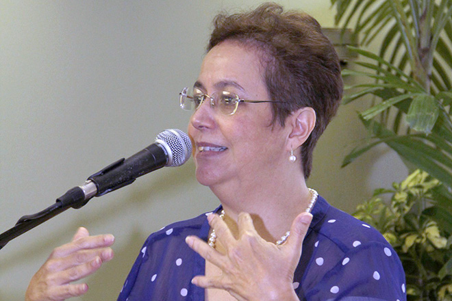 La doctora Jacqueline Gir&oacute;n fue la organizadora principal del simposio en honor a Bertelloni.<br>Joshua Arbelo/Taller de Estudiantes Prensa RUM