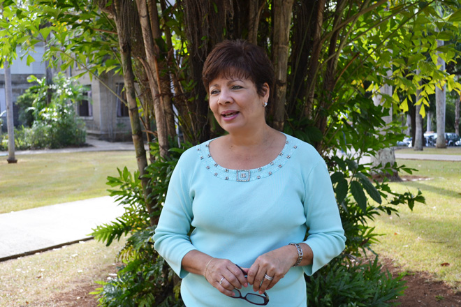 La doctora Mar&iacute;a del Carmen Libr&aacute;n Salas, catedr&aacute;tica del Colegio de Ciencias Agr&iacute;colas, dict&oacute; el curso y organiz&oacute; el viaje junto a sus alumnos.  <br>Mariam Ludim Rosa V&eacute;lez/Prensa RUM