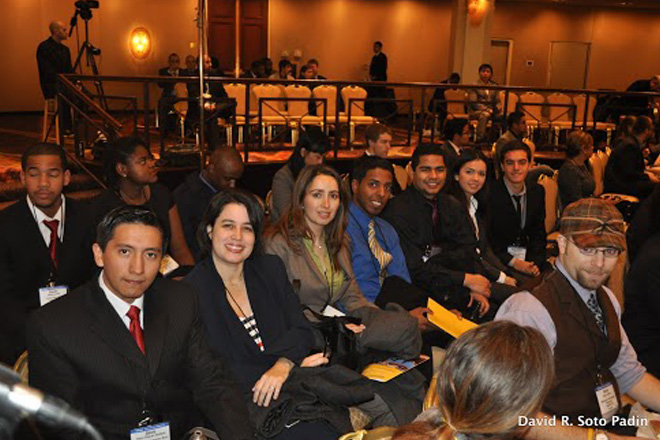 La delegaci&oacute;n colegial estuvo representada por ocho alumnos del Departamento de Ingenier&iacute;a Civil.<br>David Soto / Especial para PRENSA RUM