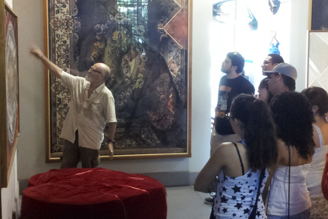 El grupo tuvo la oportunidad de visitar el taller del artista puertorrique&ntilde;o Antonio Martorell.<br>Suministrada