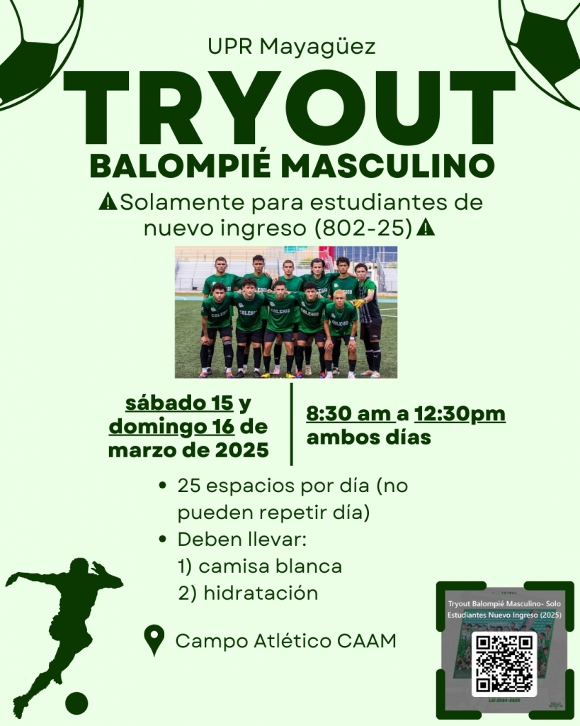 UPRM Balompié Masculino 802-25 Tryout
