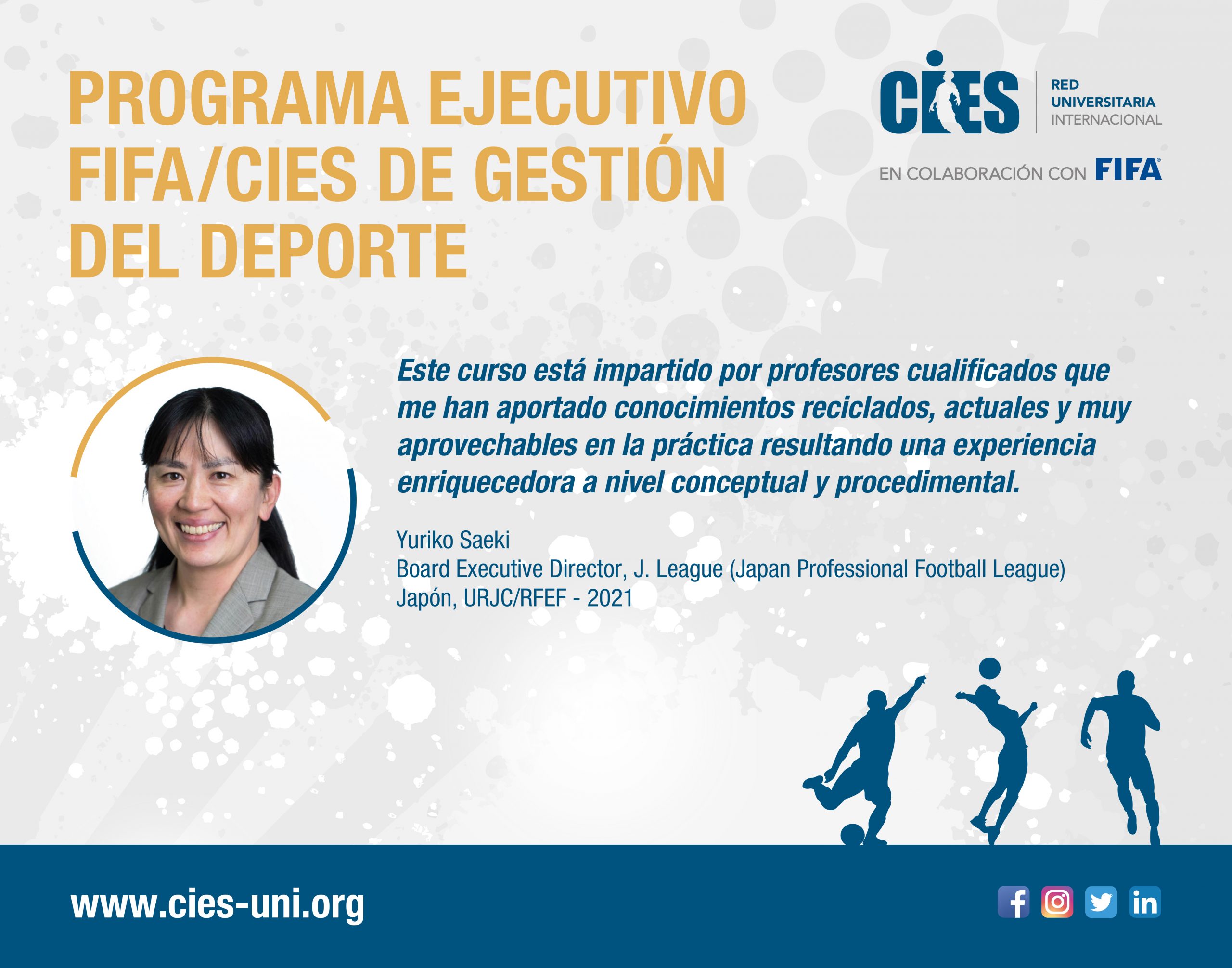 Espagne_poster_temoignage_Saeki Yuriko Saeki - Directora Ejecutiva de "J. League" Japón