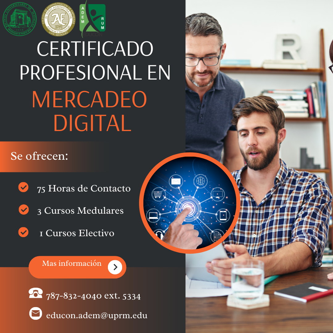 Certificado Profesional en Mercadeo Digital de EDUCON