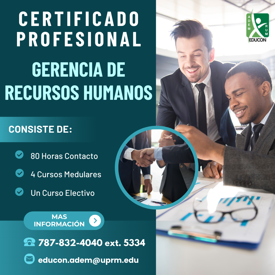 Certificado Profesional en Gerencia de Recursos Humanos de EDUCON