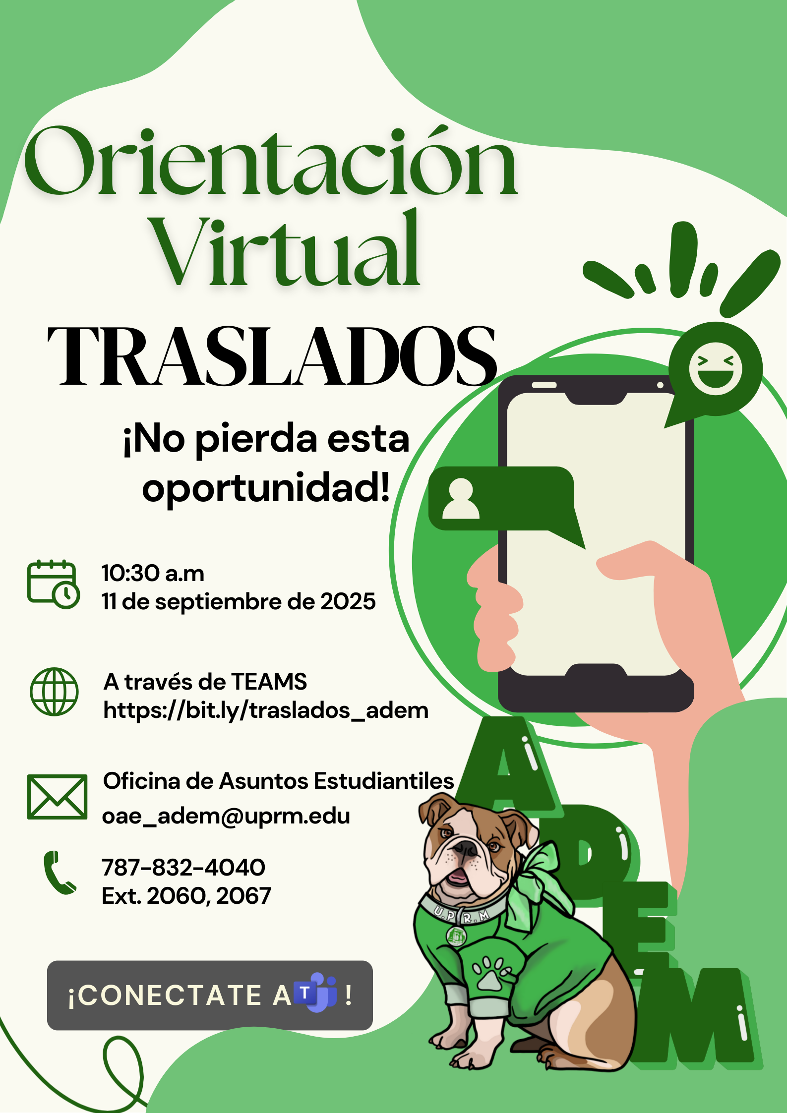 Orientac. Virtual Traslados Internos (11sep25) Orientación sobre los Traslados Internos hacia ADEM