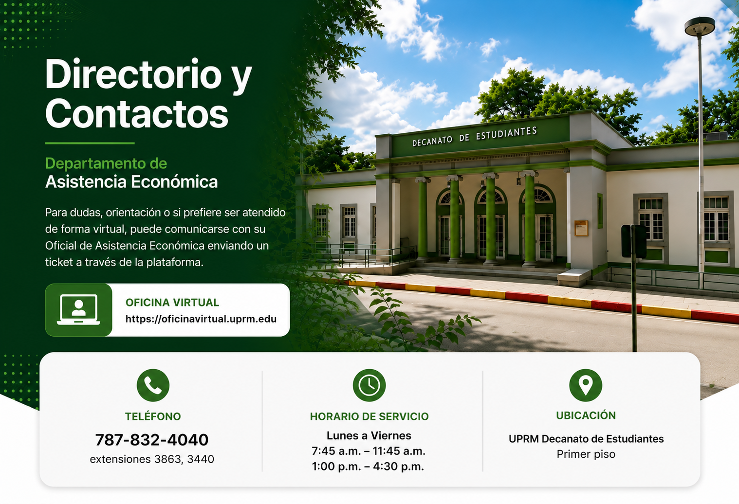 Nombre y correos electronicos del personal del Departamento de Asistencia Economica