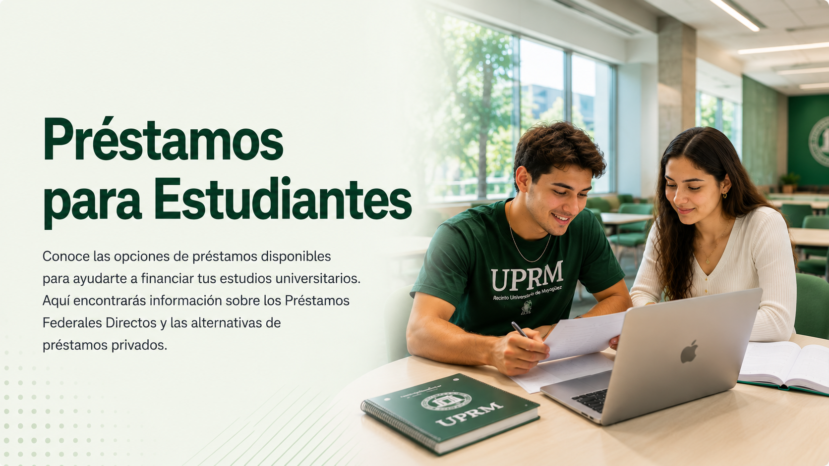 Estudiantes revisando documentos. Prestamos estudiantiles