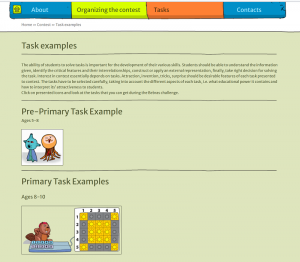 Imagen página Bebras Int donde hay ejemplos de tasks