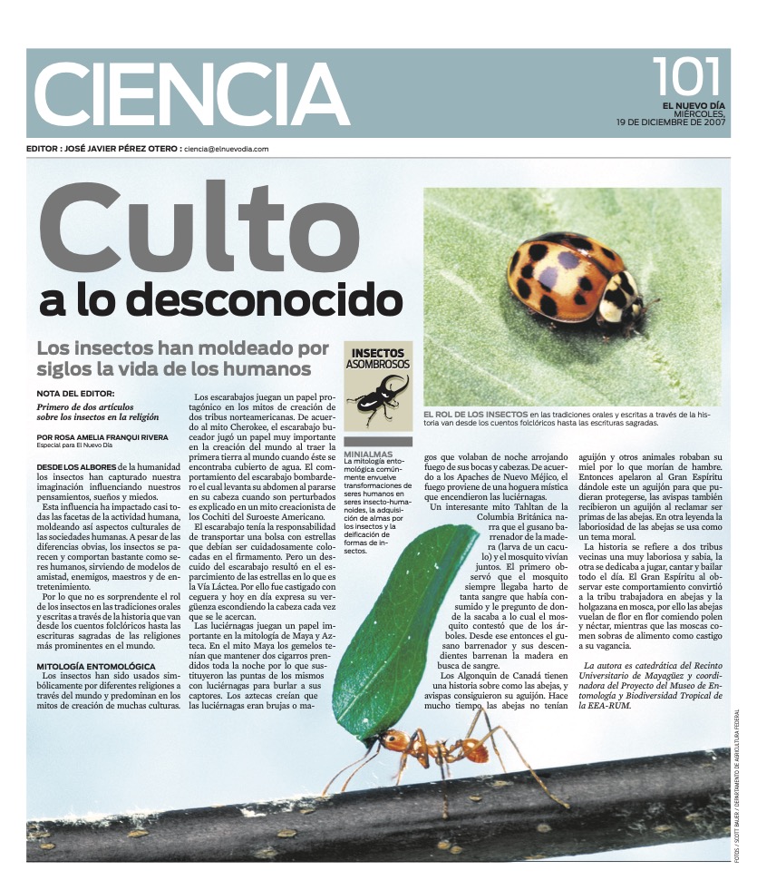 INSECTOS ASOMBROSOS-CULTO A LO DESCONOCIDO