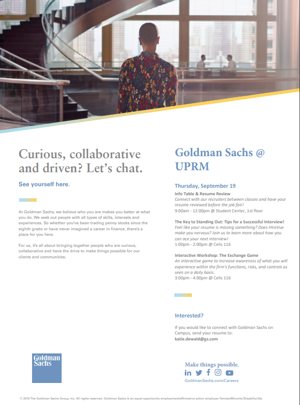 Goldman Sachs en el UPRM