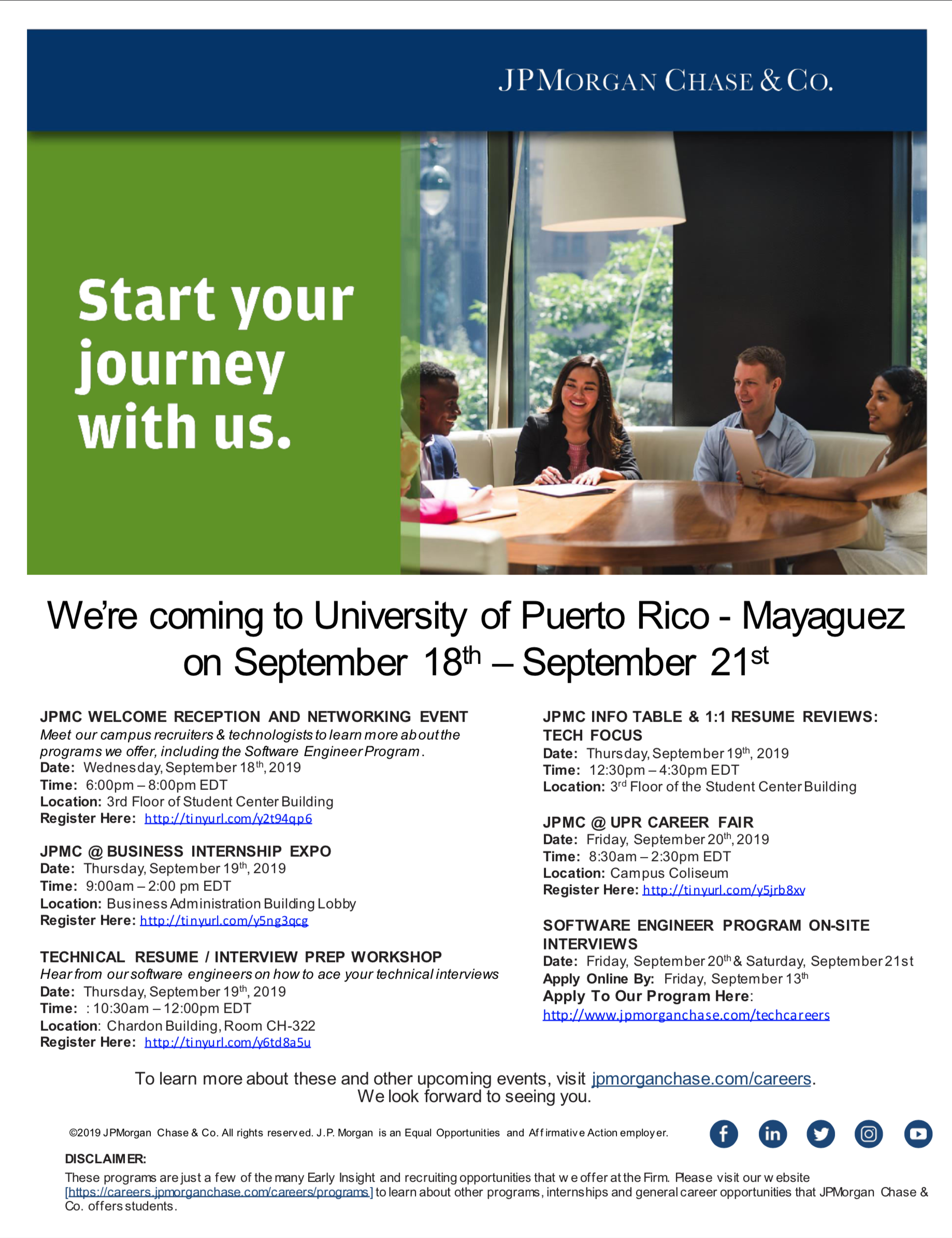 Meet Jpmorgan Chase Co During Uprm Career Week Computer Science And Engineering