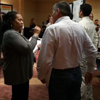 Verneta L. Gaskins, Plant Pathologist ARS Food Quality Laboratory in Beltsville, during the student’s evaluations at the poster session.