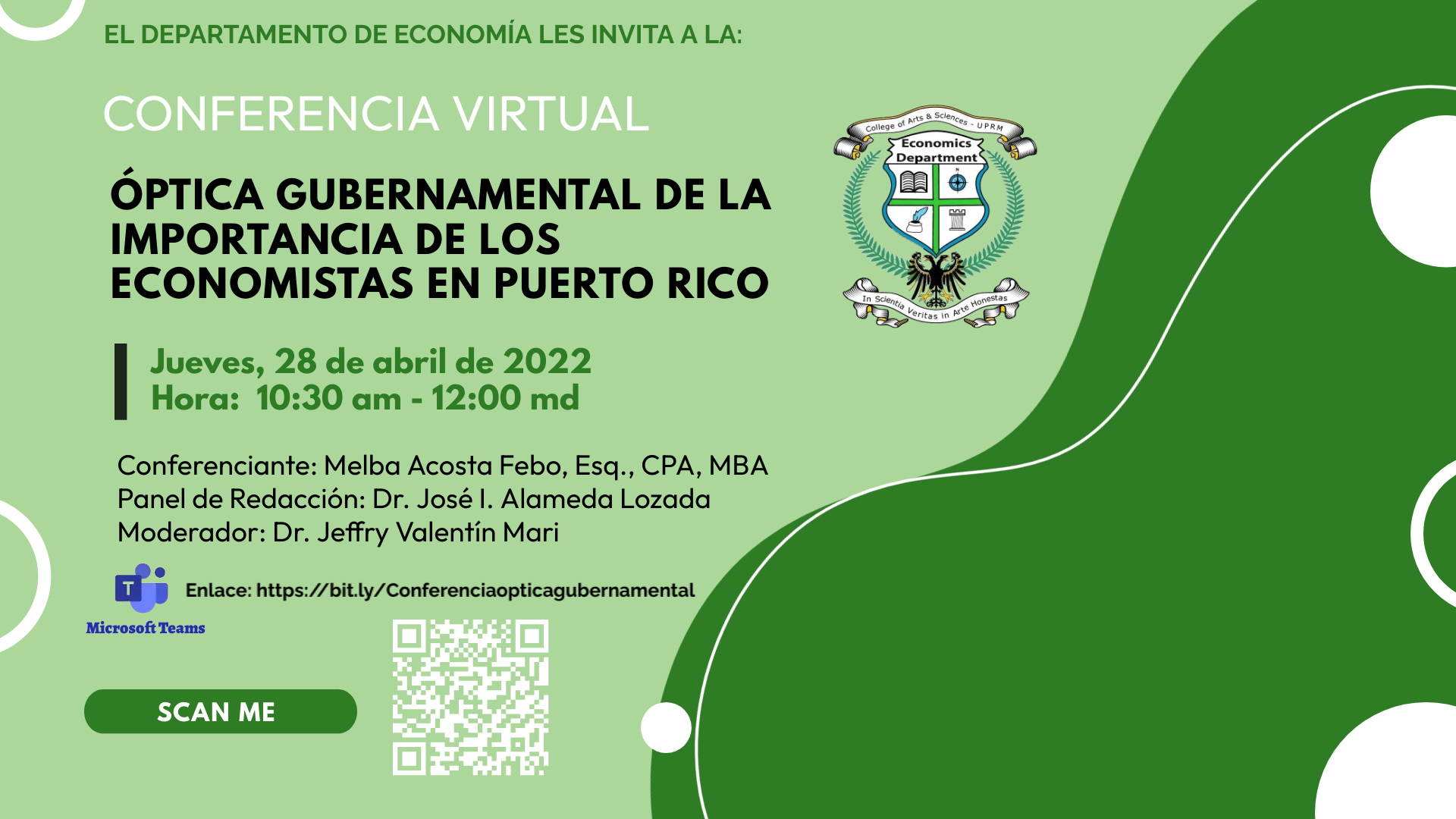 Conferencia Optica Gubernamental de la Importancia de los Economistas en PR