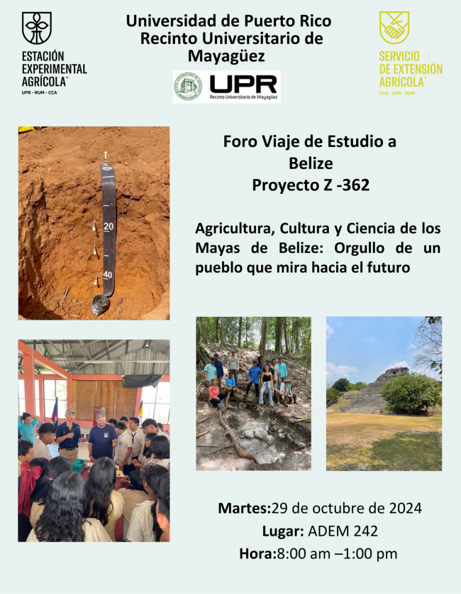 Promoción de foro titulado Viaje de Estudio a Belize.