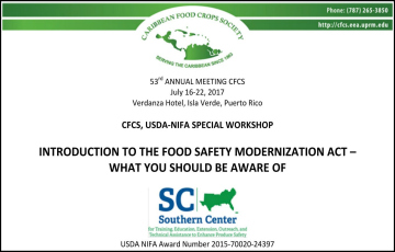 USDA FSMA WORKSHOP