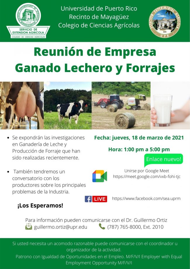 Universidad de Puerto Rico Recinto de Mayagüez Colegio de Ciencias Agrícolas
