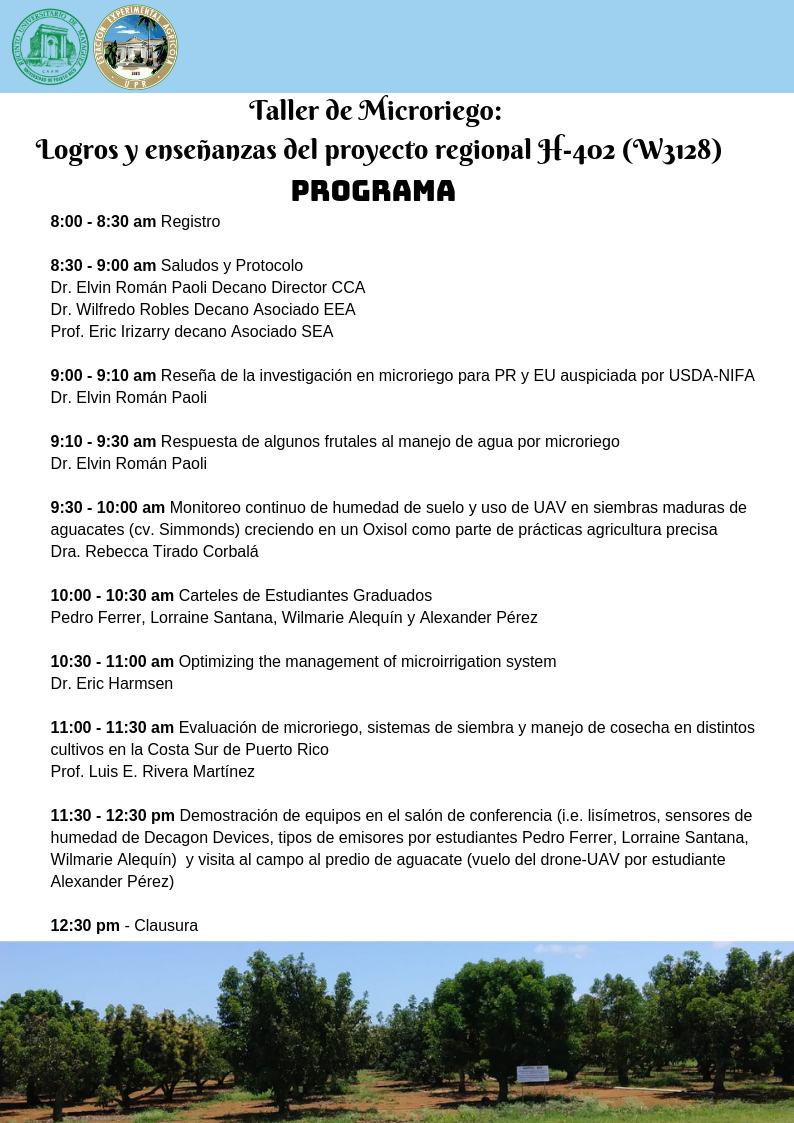 Programa Taller de Microriego_ Logros y enseñanzas del proyecto regional H-402 (W3128)