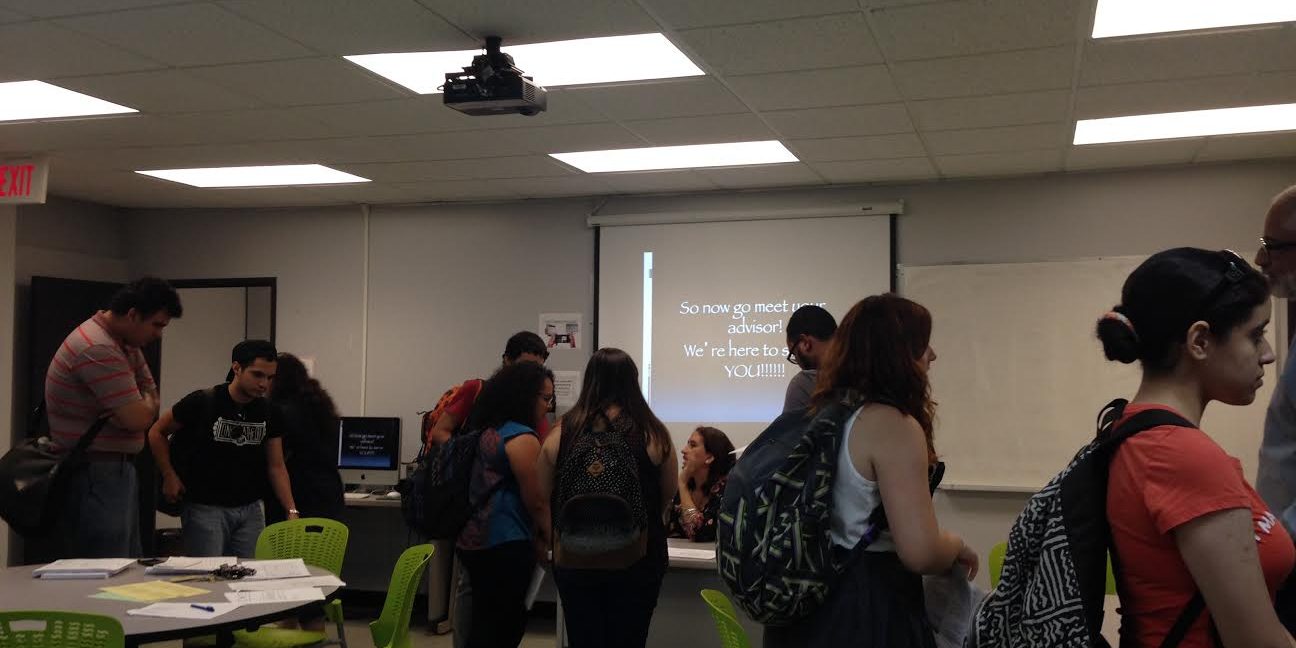 unnamed (5) Students present at the department hosted annual Undergraduate Mixer where students get a chance to meet their advisors and find out the associations that they can join.