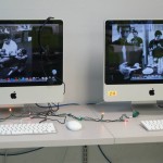 Computers with themed backgrounds at the EDSA Fall Initiation of 2014.