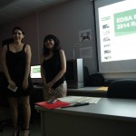 Two students giving the presentation to the students at the EDSA Fall Initiation of 2014.