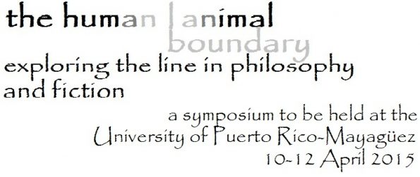 A promotional poster written in Papyrus for the Human Animal Boundary: Exploring the Line in Philosophy and Fiction.