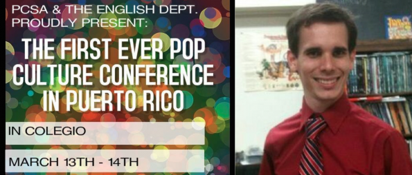 A promotional poster for Gabriel Romaguera talks about the Pop Culture Conference.