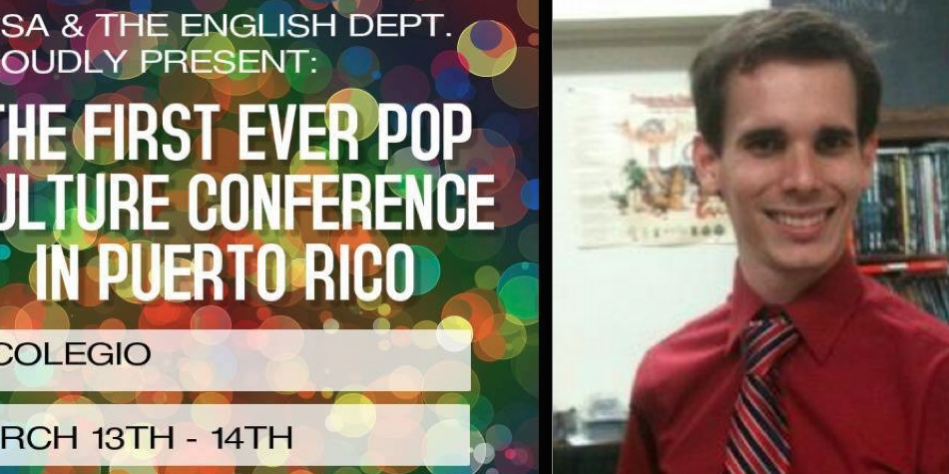 Pop Culture and Romaguera A promotional poster for Gabriel Romaguera talks about the Pop Culture Conference.