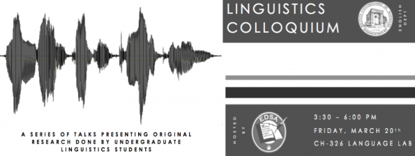 Promotional poster for the Linguistics Colloquium 2015.