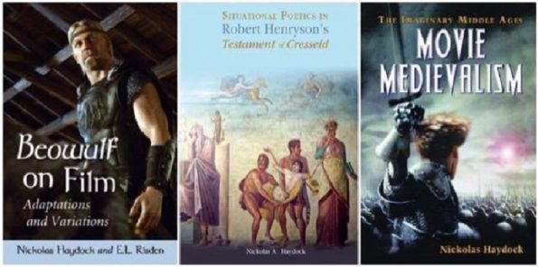 Image used for the promotion of the course Movie Medievalism. The image shows a person being carried by two others.