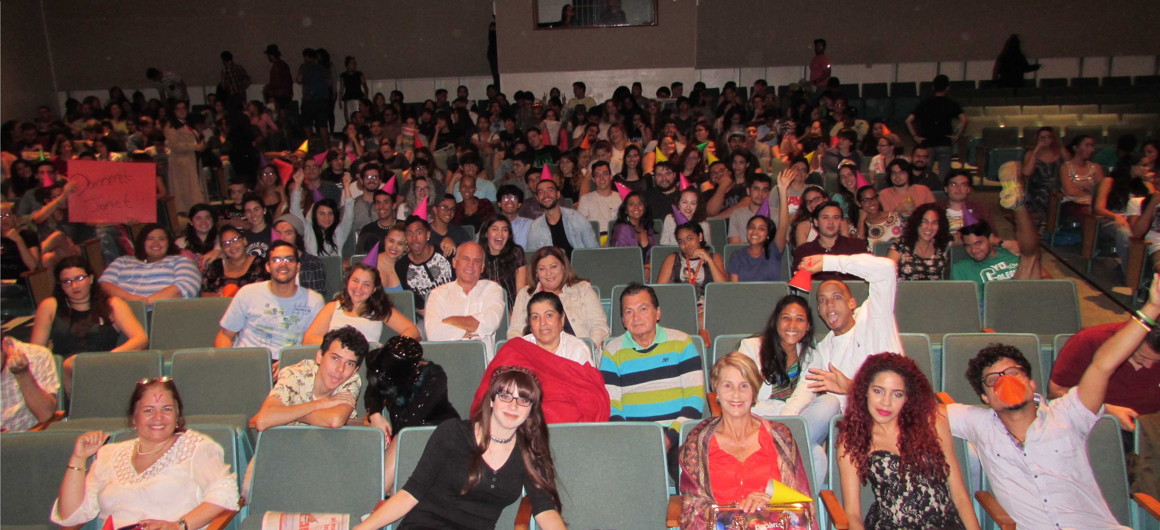 A picture of the audience eager for the play to start.