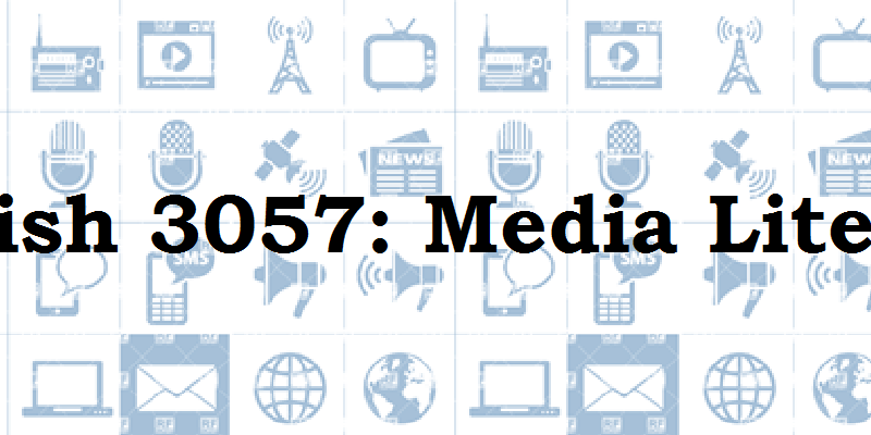 Media Literacy Header Image used for the promotion of the course Media Literacy displaying several font icons such as a signal tower, a satellite, a tv, among others.