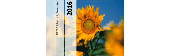 Promotional image hosting a sunflower for the UPRAA Scholarship opportunity.