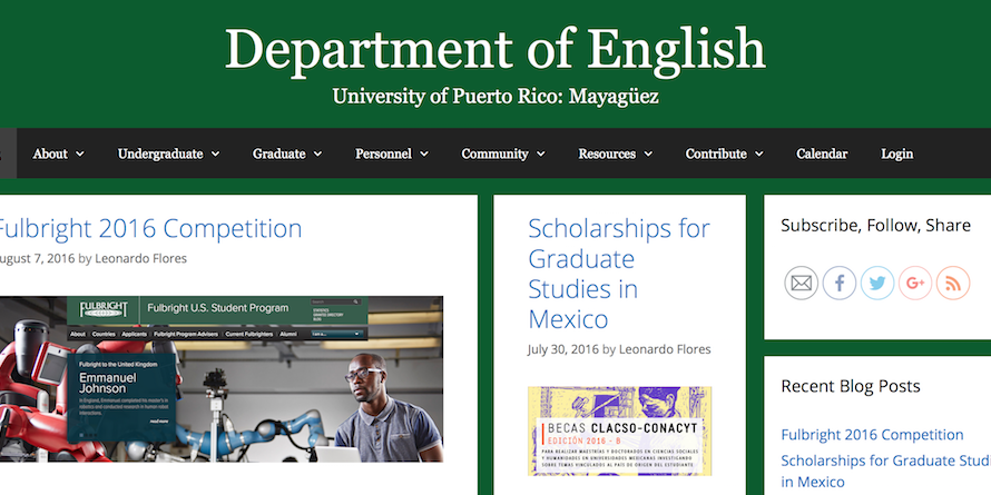 communications Header image for the English Department Communications Network.