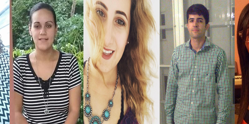 grad-students A student posing for the camera for the camera, to be used as part of a greeting to all of the new graduate members.