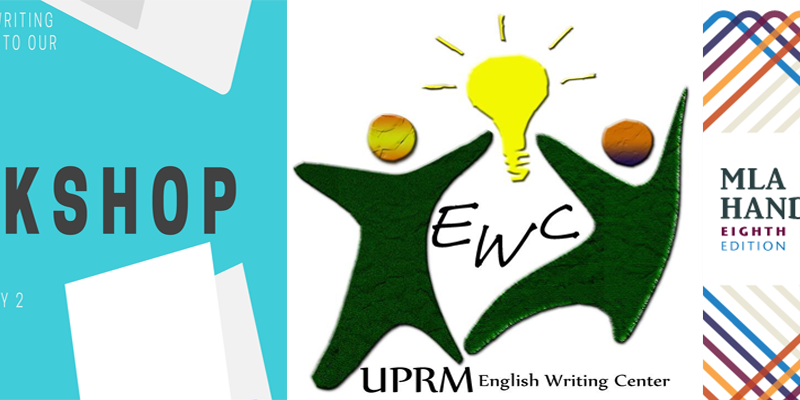 Feature Image Workshop UPRM English Writing Center promotion with silhouettes and a light bulb.