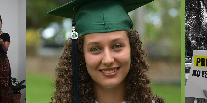 anaportnoyfeatured Ana Portnoy Brimmer in her graduation robe smiling for the camera.