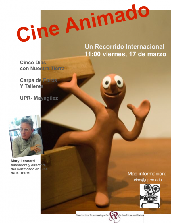 A clay man image used for the promotion of "Cine Animado".