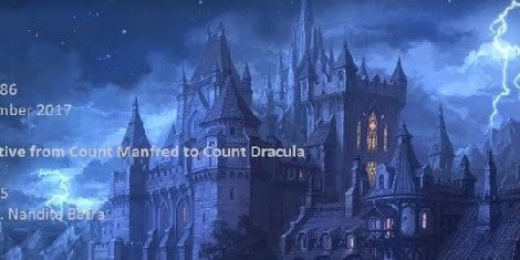 INGL 6985 6986 Gothic Narrative A digital image of Count Dracula's castle used for the promotion of the course: Gothic Narrative from Count Manfred to Count Dracula.