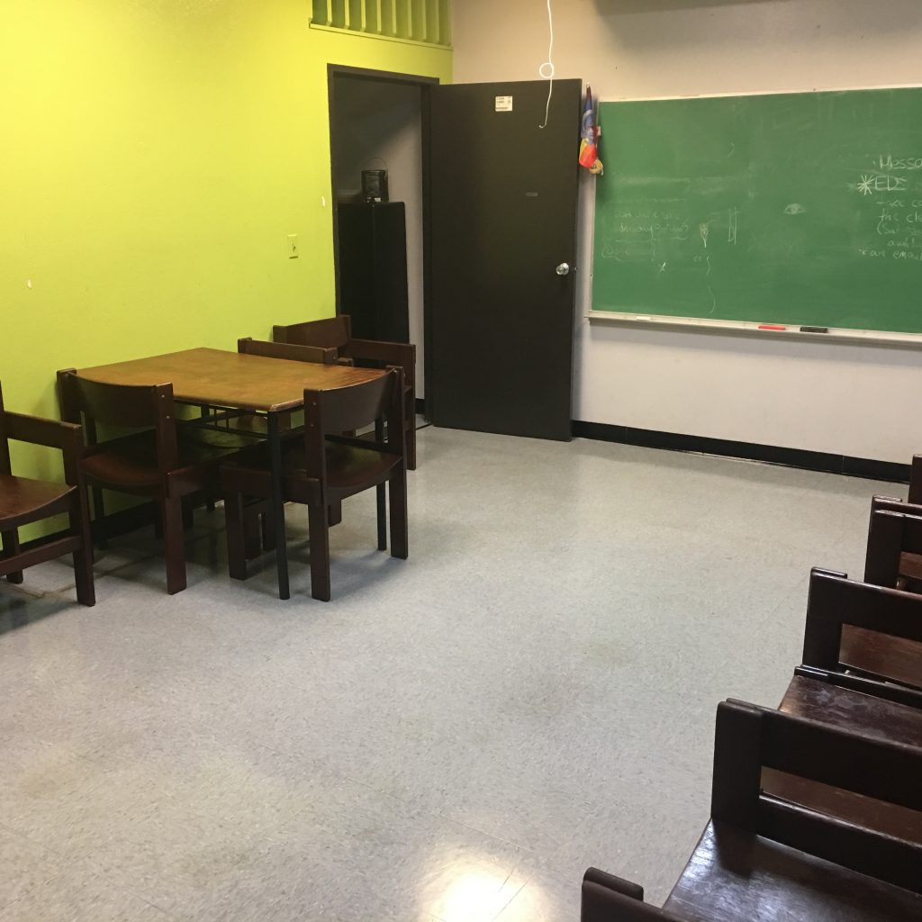 A cleaned classroom.