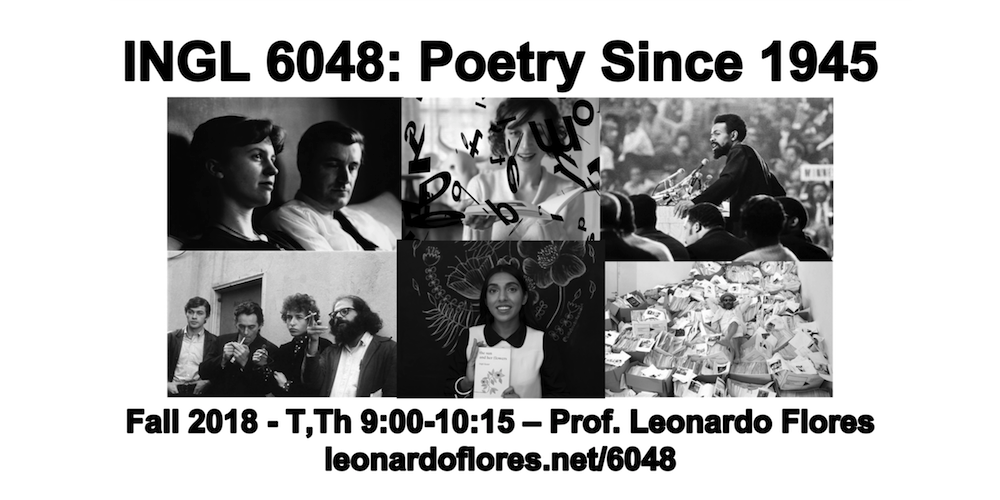 6048flyerheader Promotion of the course INGL 6048: Poetry since 1945.