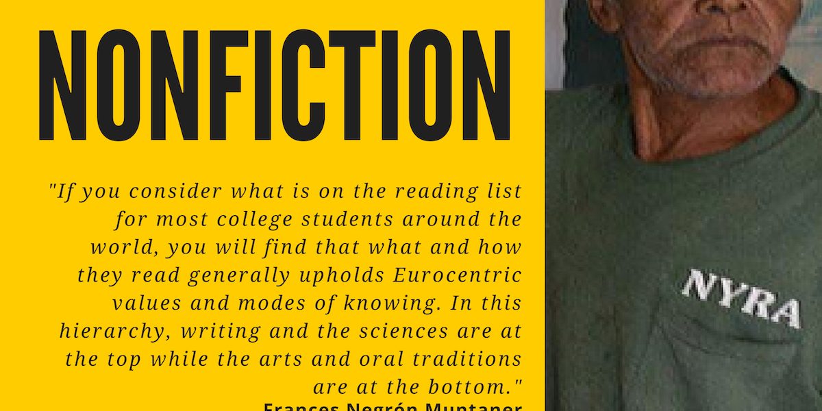 Creative NF Poster JAGV Spring 2019 Promotion of the course INGL 4008: Creative nonfiction.