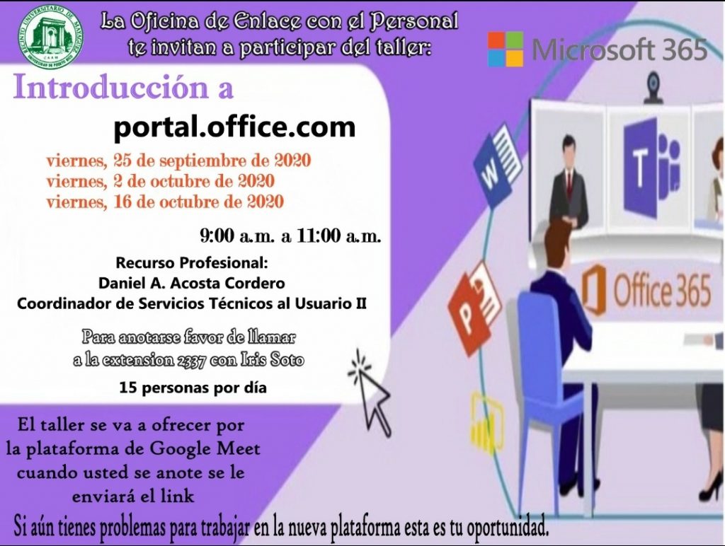 taller microsoft portal.office.com