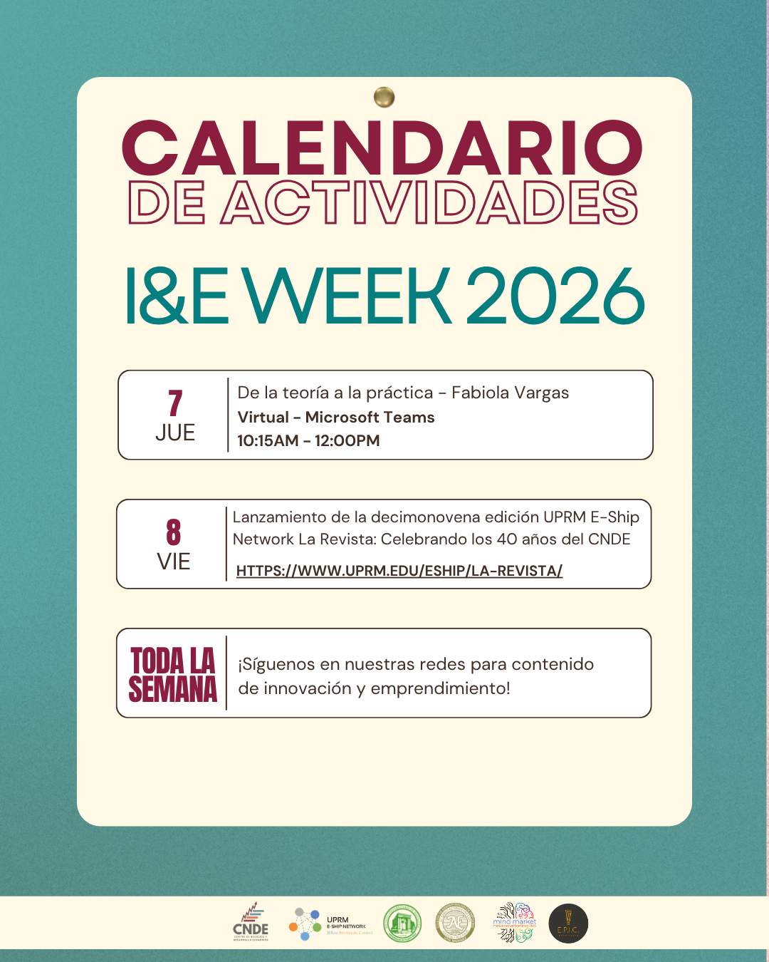 I&E Week Event