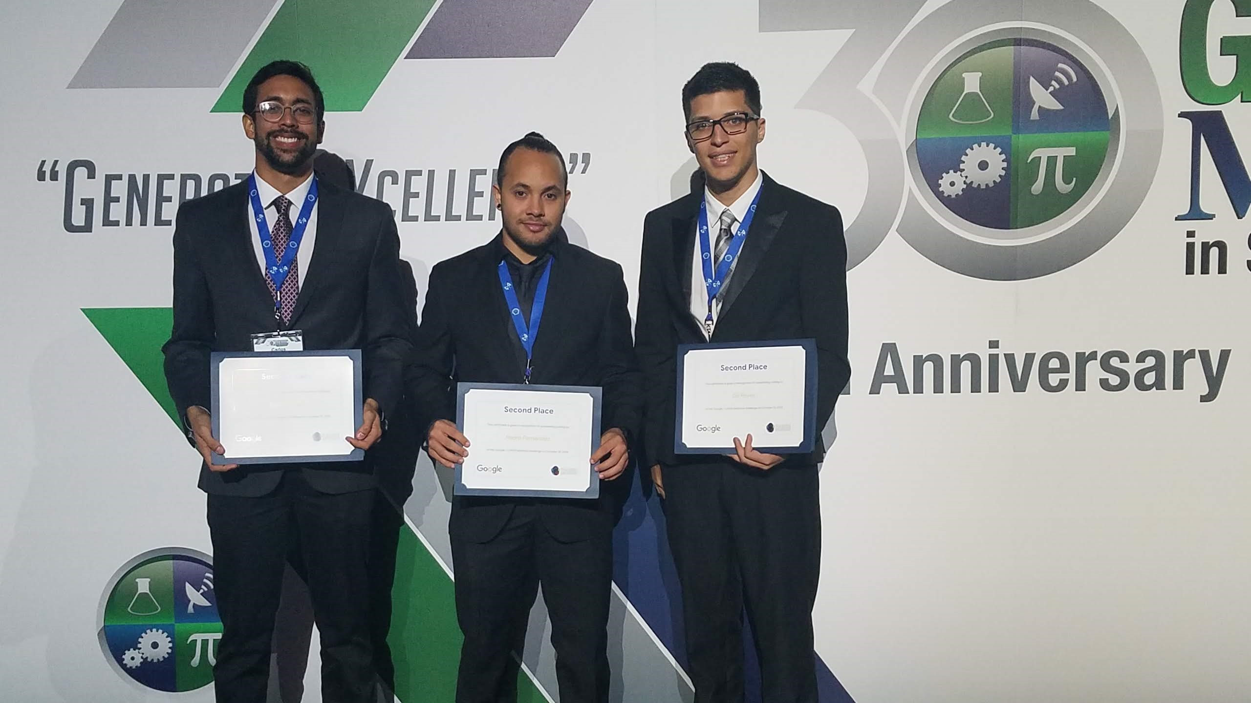 Second place: Carlos Rivera (ICOM), Pedro Fernandez (ICOM) and Gil Reyes (ICOM).